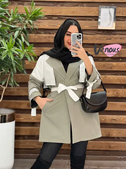 بارانی ترکیبی ژیله سفید