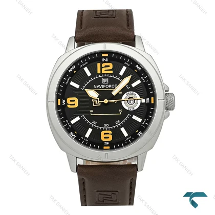ساعت نوی فورس NF8078 مردانه بند چرم قهوه ای NaviForce-7739-G