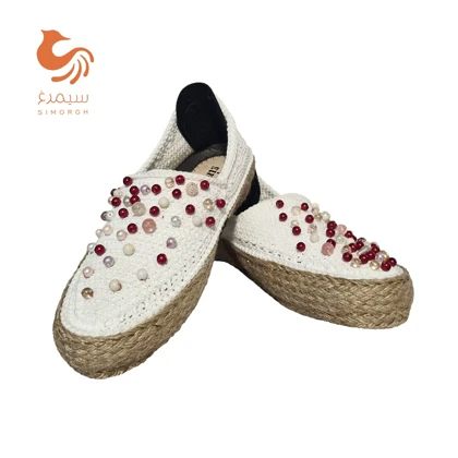 گیوه زنانه کنفی مروارید رنگی 1103