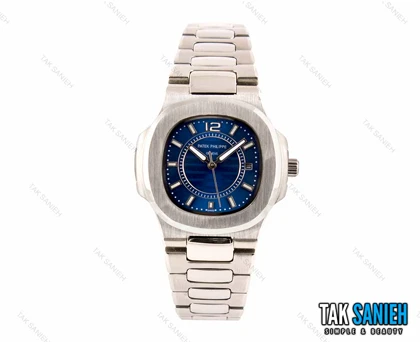 ساعت پتک فلیپ ناتیلوس زنانه نقره ای صفحه سرمه ای Patek-2470-L