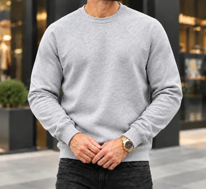 دورس لش طوسی ملانژ کد 208 (Heather Grey) یقه گرد پارچه سه نخ پنبه اورجینال دیلم