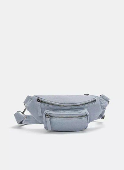کیف کمری زنانه اورجینال پول اند بیر PULL & BEAR- خاکی و آبی