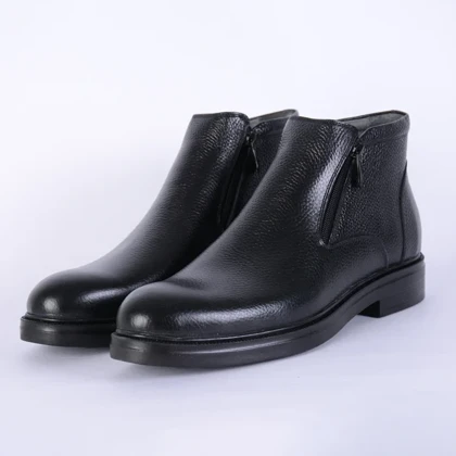 بوت مردانه دو زیپ عسلی و مشکی 506