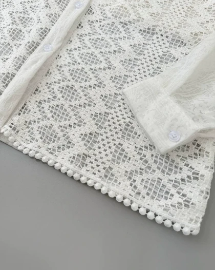 شومیز قلاب بافی جلو دکمه کد 4837