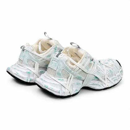 کفش کتانی مردانه مدل بالنسیاگا اسپایدر کاستوم سفید سبز BALENCIAGA SPIDE