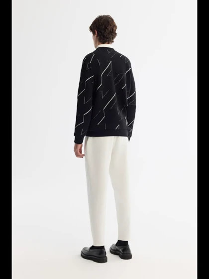 سویشرت یقه گرد طرح دار پارچه بیسکویتی / برند آووا ترکیه AVVA