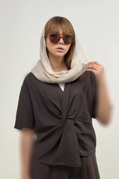 شومیز شیشه ای گره‌ای یک طرف هلال