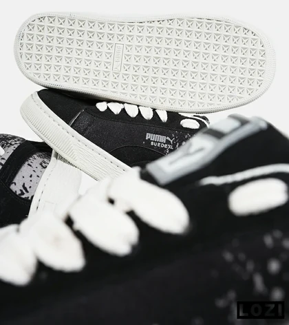 کفش کتانی ورزشی مشکی طوسی مردانه و زنانه PUMA suede XL مدل 7420