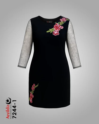 پیراهن مجلسی زنانه شیک سایز بزرگ کد 7244 (سفارشی دوز 10 روز کاری)