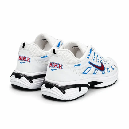 کتانی مردانه مدل رانینگ نایک P6000 سفید آبی قرمز NIKE