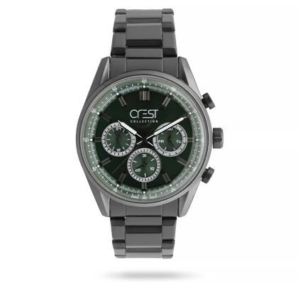 ساعت مچی مردانه کرست بند استیل دودی کد Crest 6301/3