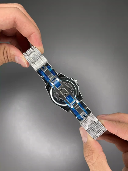 ساعت مچی رولکس دیت جاست فول نگین صفحه سرمه ای Rolex Datejust