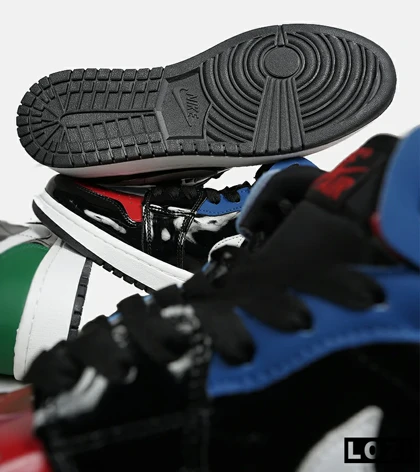 کفش کتانی ساق‌دار مردانه و زنانه مشکی آبی قرمز NIKE jordan 1