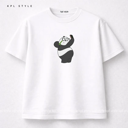 تیشرت باکسی زنانه طرح پاندا 100٪ پنبه | کد 1384
