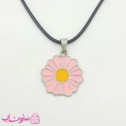گردنبند دخترانه مدل گل صورتی