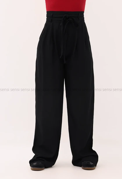 شلوار دوکمر لینن دوپیله کد1004437