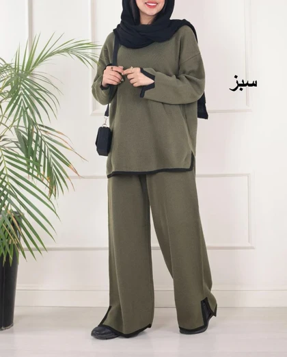 ست بافت اینترسیاهی پایین خط‌دار کد 40142