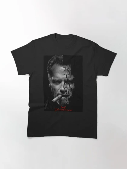 تیشرت terminator طرح Black and white Arnold Schwarzenegger کد 200730