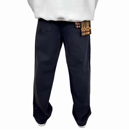 شلوار جین مردانه بگ فیت - مدل امبره (Ombre Wash) سایه روشن - رنگ دودی/مشکی