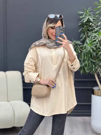 مانتو بغل سه دکمه آستین پیله