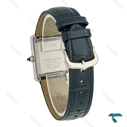 ساعت زنانه کارتیه تانک چرمی سرمه ای اسمال Cartier-8158-L