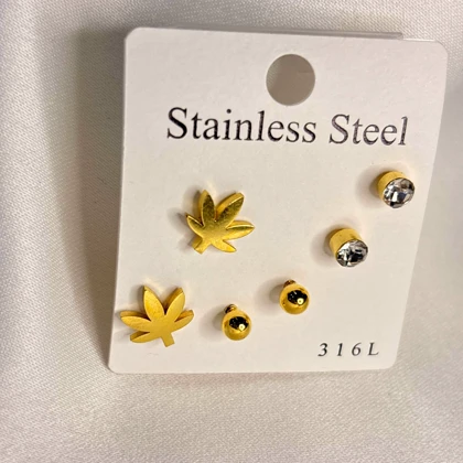 پک گوشواره استیل طلایی کد 04