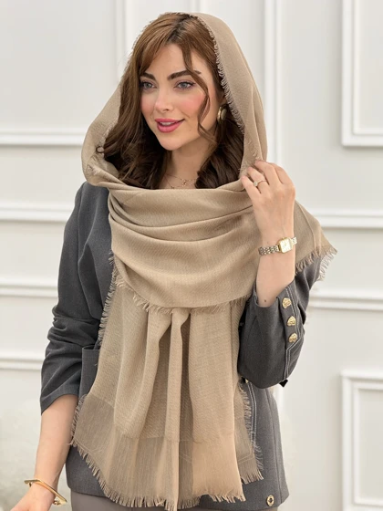 شال نخی ساده کجراه دورریش