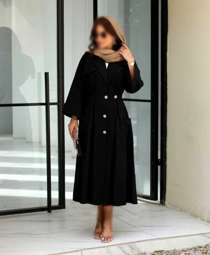 کفتان لینن یقه انگلیسی مدل فیروزه کد 50244