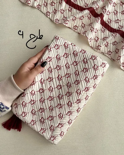 شال پلیسه زرشکی 3980