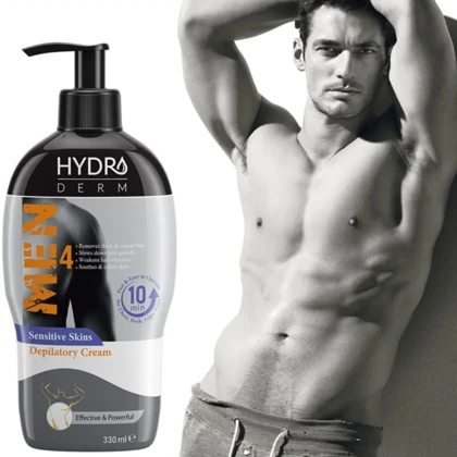 کرم موبر بدن آقایان هیدرودرم hydroderm مناسب پوست حساس حجم 330ml