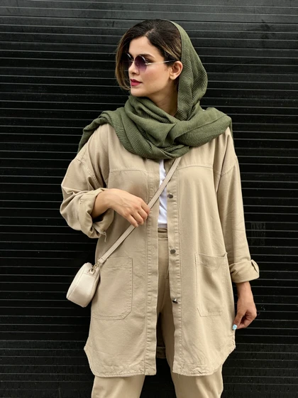 مانتو کتان جیب پایین 313