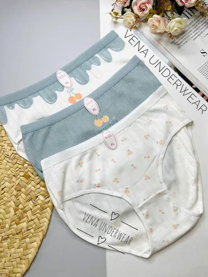 شورت زنانه نخی کبریتی طرح آلبالو (وارداتی)