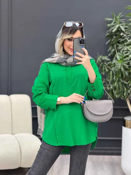 مانتو بغل سه دکمه آستین پیله