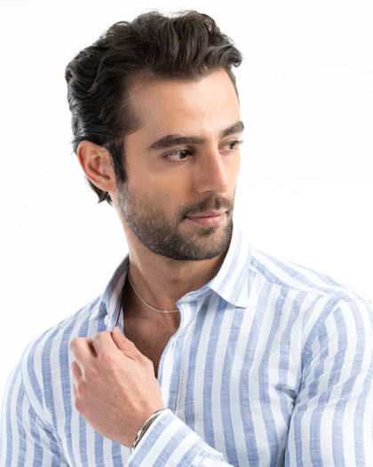 ام کی کالکشن پیراهن آستین بلند mk-25699-dark-blue