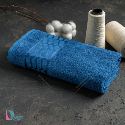 حوله حمامی طرح آرام رنگ آبی