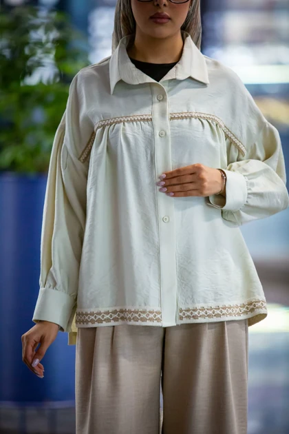 مانتو کرسپو سینه چین خرجکار کنفی