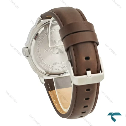 ساعت نیوی فورس NF8078 مردانه سیلور قهوه ای NaviForce-7739-G