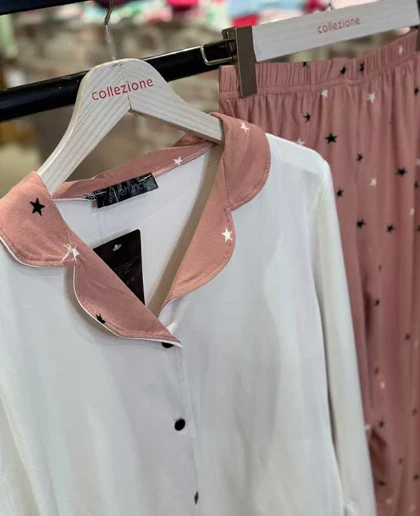 بلوز شلوار جلو دکمه‌ای سایز  نرمال سیاه اینجه کد24001