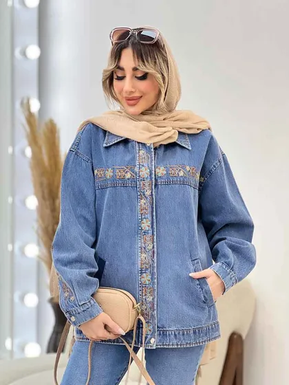 کت جین گلدوزی