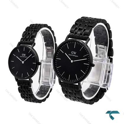 ساعت ست دنیل ولینگتون تمام مشکی بند فلزی DW-6288-S