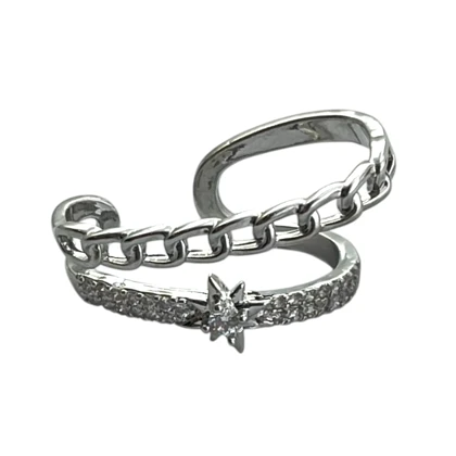 ایرکاف زنانه مدل کومتا طرح دولایه زنجیر و نگین با ستاره دنباله‌دار