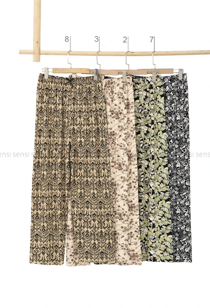 شلوار راسته طرح دار قواربزرگ کد1005517