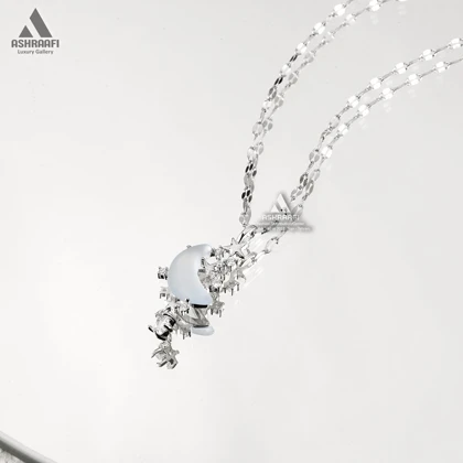 گردنبند ماه و ستاره Moonstone Moon Necklace S