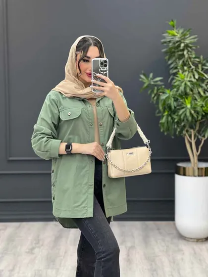 مانتو لینن جیب نما بغل سه دکمه