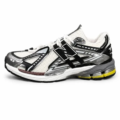 کتانی مردانه نیوبالانس سفید طوسی مشکی New BALANCE 1906