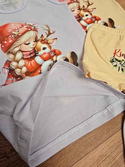 ست رکابی و شورت دخترانه کریسمس