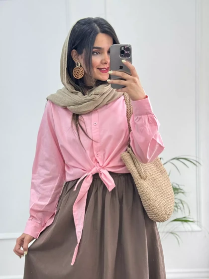شومیز گره‌ای لینن آینور