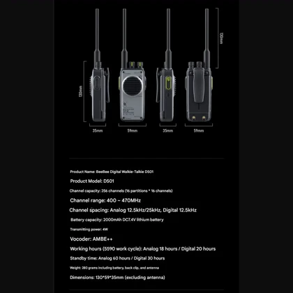 بیسیم واکی تاکی بی بست BEEBEST مدل D501 یک عددی