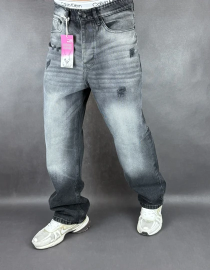 شلوار نیم بگ مردانه ذغالی زاپ‌دار 125