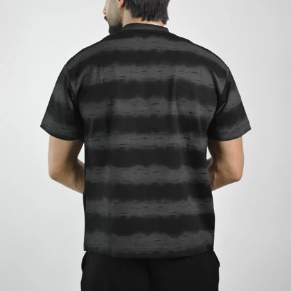 تیشرت باکسی اسپرت توبن هوم مدل X053 مشکی